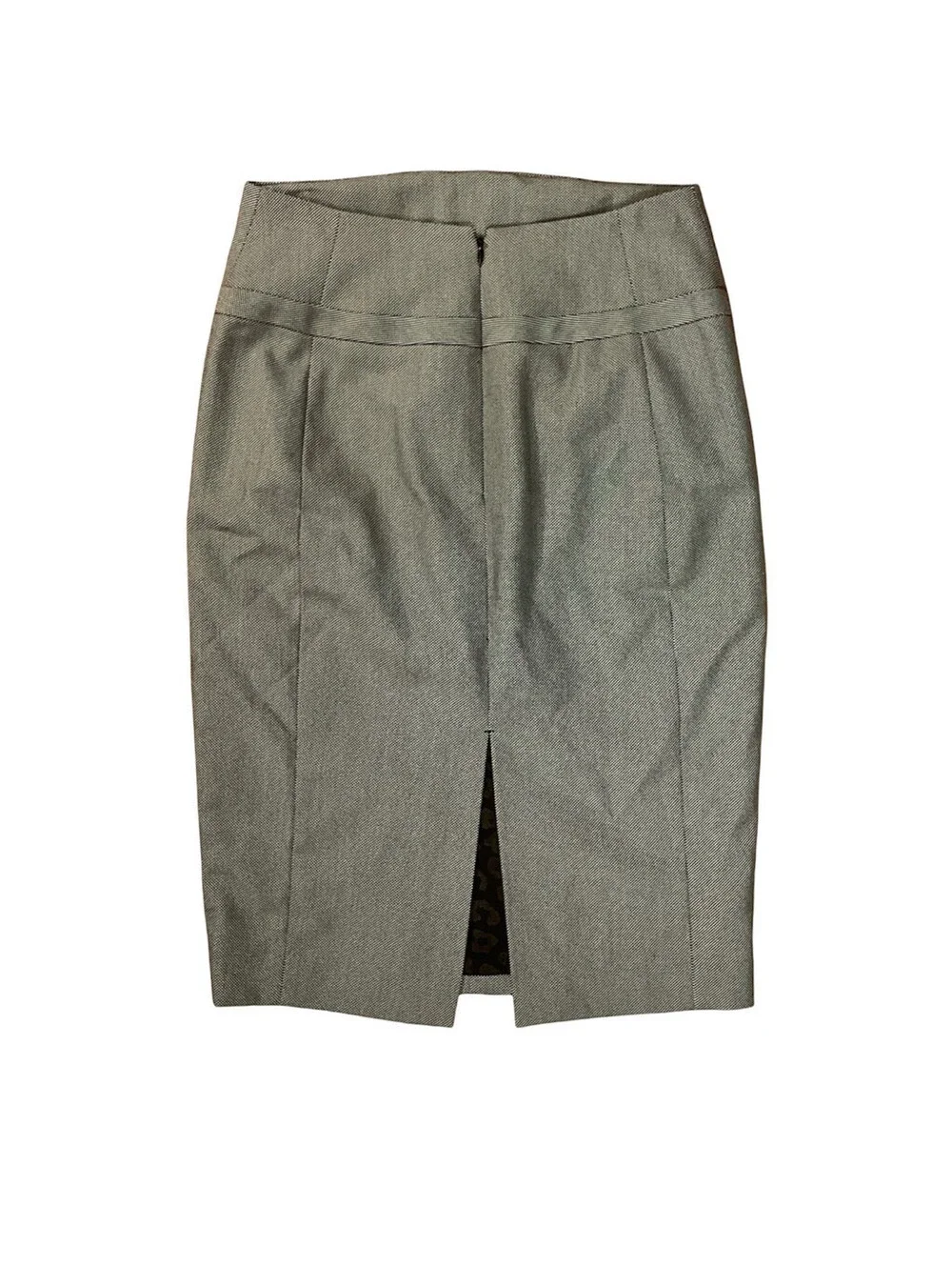 Express Design Studio Womens Pencil Skirt Gray Slit Zip Lined Stretch Size 2 NWT
